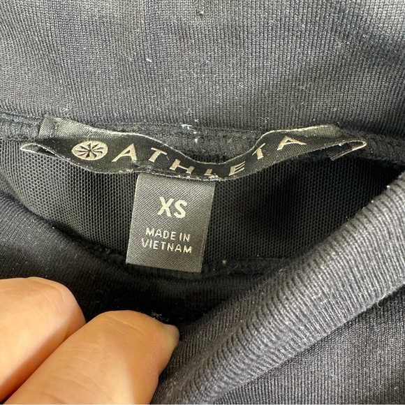 Athleta black drawstring XS stripe metro track elastic waist athletic joggers - Picture 6 of 12